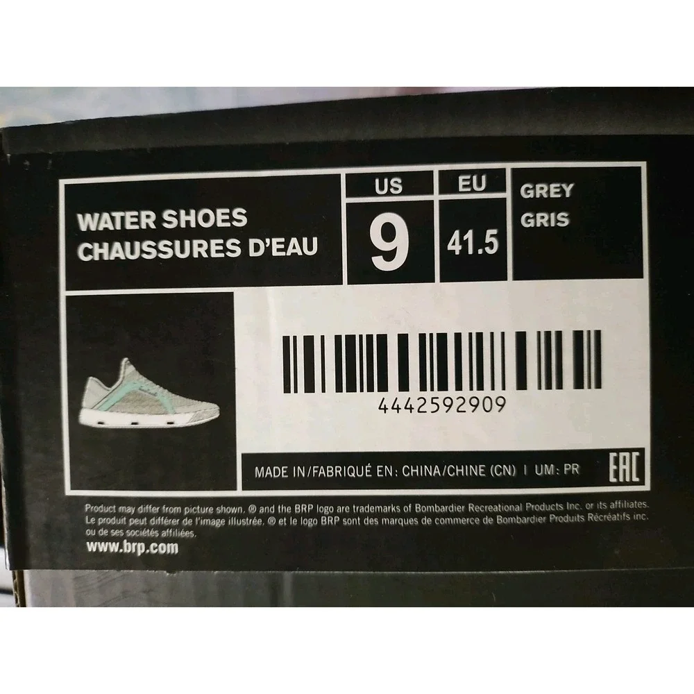 Sea-Doo Water Shoes - Grey Grow  - US Size mens 9 WOMEN'S 11 NEW In Box Unisex